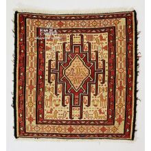  KILIM SUMAKH/SUMAK FONDO SETA EX.FINE PERSIA - 53X52